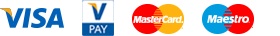 Visa, V Pay, Mastercard and Maestro payment cards accepted